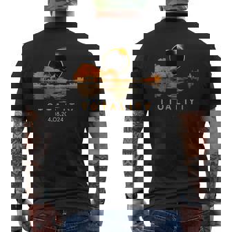 Solar Eclipse 2024 Total Solar Eclipse 40824 Guitar Men's T-shirt Back Print - Seseable