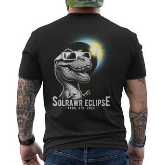 Solar Eclipse 2024 Total Eclipse April 8Th 2024 T Rex Men's T-shirt Back Print | Mazezy