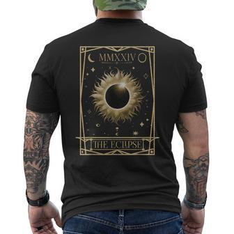 Solar Eclipse 2024 Total Eclipse Astronomy Tarot Card Men's T-shirt Back Print | Mazezy