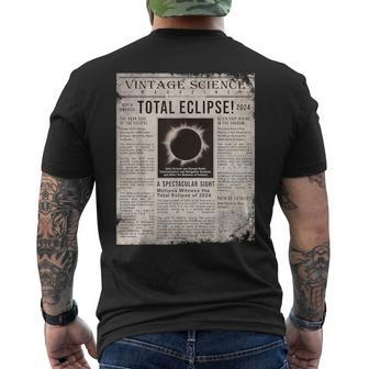 Solar Eclipse 2024 Total Eclipse Vintage Graphic Men's T-shirt Back Print - Monsterry CA