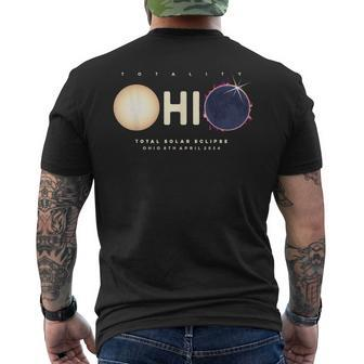 Solar Eclipse 2024 Total Eclipse Ohio North America Graphic Men's T-shirt Back Print - Thegiftio UK