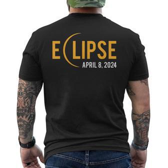 Solar Eclipse 2024 Total Solar Eclipse Phases April 8 2024 Men's T-shirt Back Print - Monsterry