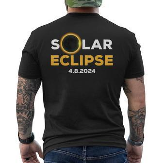 Solar Eclipse 2024 Total Solar Eclipse Phases April 8Th Men's T-shirt Back Print - Monsterry