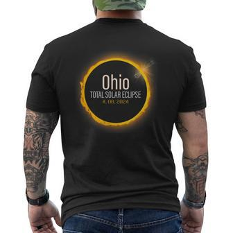 Solar Eclipse 2024 Total Solar Eclipse State Ohio Men's T-shirt Back Print | Mazezy