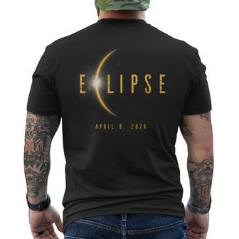 Solar Eclipse 40824 Totality Spring 2024 Astronomy Grunge Men's T-shirt Back Print | Mazezy