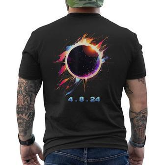 Solar Eclipse 4824 Totality Event 2024 Souvenir Graphic Men's T-shirt Back Print | Mazezy