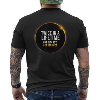 Solar Eclipse Apr 8 2024 Totality Twice Times In A Lifetime Men's T-shirt Back Print - Monsterry DE