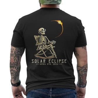 Solar Eclipse April 8 2024 Skeleton Solar Eclipse Glasses Men's T-shirt Back Print - Monsterry CA