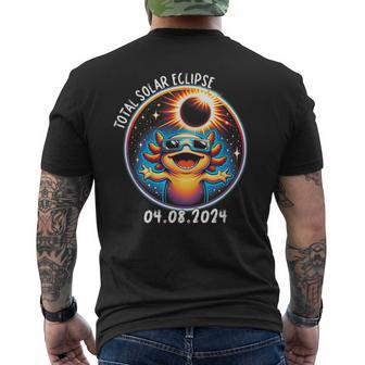 Solar Eclipse Axolot Wearing Glasses Pet April 8 2024 Men's T-shirt Back Print - Monsterry DE