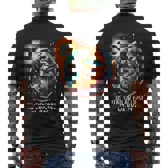 Solar Eclipse Bigfoot Wearing Glasses April 8 2024 Men's T-shirt Back Print - Seseable