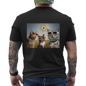 Solar Eclipse Cats Wear Solar Eclipse Glasses Totality 2024 Men's T-shirt Back Print - Seseable