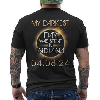 Solar Eclipse My Darkest Day Was Spent In Indiana 04 08 2024 Men's T-shirt Back Print | Mazezy UK