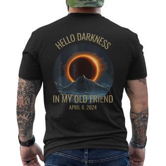 Solar Eclipse Hello Darkness My Old Friend Men's T-shirt Back Print - Monsterry UK