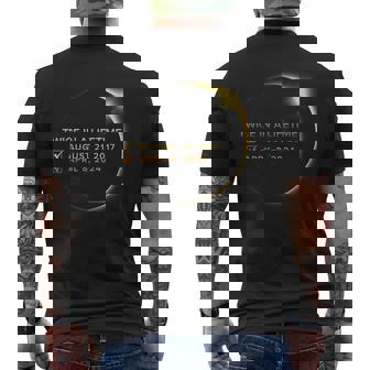 Solar Eclipse Total Solar Eclipse 2024 Twice In A Lifetime Men's T-shirt Back Print | Mazezy