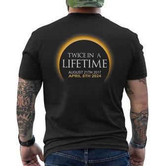 Solar Eclipse Twice In Lifetime 2024 Solar Eclipse Men's T-shirt Back Print | Mazezy