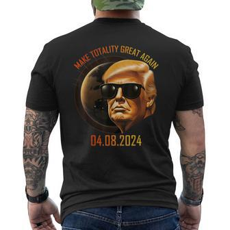 Solar Sun Eclipse 2024 Make Totality Great Again Men's T-shirt Back Print - Monsterry