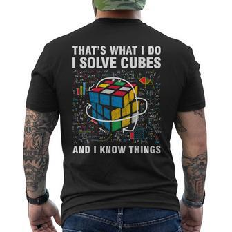 I Solve Cubes And I Know Things Speed Cubing Men's T-shirt Back Print - Monsterry