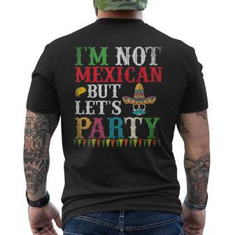 Sombrero Skull Im Not Mexican But Lets Party Cinco De Mayo Men's T-shirt Back Print - Monsterry DE