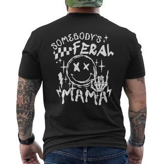Somebody's Feral Mama Men's T-shirt Back Print - Monsterry