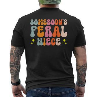 Somebody's Feral Niece Men's T-shirt Back Print - Monsterry