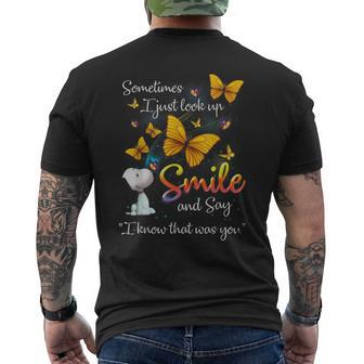 Sometimes I Just Look Up Smile And Say I Know That Was You Mens Back Print T-shirt - Thegiftio UK