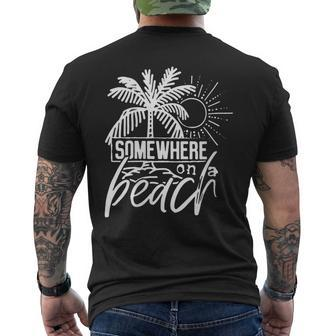 Somewhere On A Beach Men's T-shirt Back Print - Monsterry AU