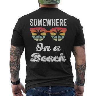 Somewhere On A Beach Tank Beach Vacation Summer Men's T-shirt Back Print - Monsterry UK