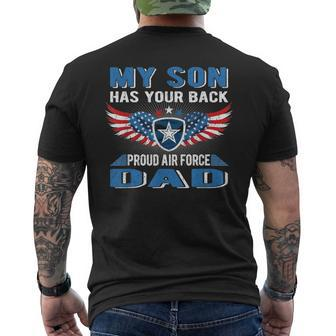 My Son Has Your Back Proud Air Force Dad Military Father Men's T-shirt Back Print - Monsterry
