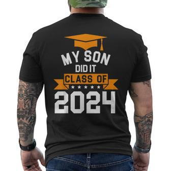 My Son Did It Class Of 2024 Graduation Proud Family Men's T-shirt Back Print - Monsterry UK