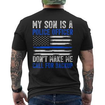 My Son Is A Police Officer Men's T-shirt Back Print - Monsterry DE