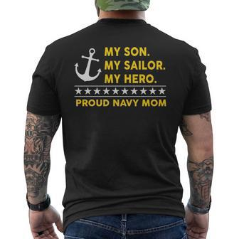 My Son My Sailor My Hero Proud Navy Mom Men's T-shirt Back Print | Mazezy