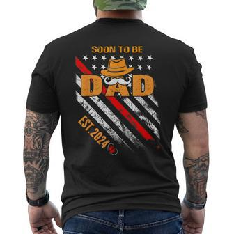 Soon To Be Dad 2024 First Fathers Day Expect Baby New Daddy Men's T-shirt Back Print - Thegiftio UK