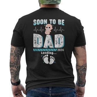 Soon To Be Dad 2024 Loading Baby Announcement Fathers Day Men's T-shirt Back Print - Thegiftio UK