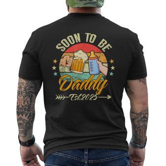 Soon To Be Daddy 2025 First Time Daddy 2025 Retro New Dad Men's T-shirt Back Print - Monsterry UK