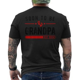 Soon To Be Grandpa 2024 Promoted To Grandfather Father's Day Men's T-shirt Back Print - Monsterry