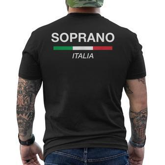 Soprano Italian Name Italy Flag Italia Family Surname Men's T-shirt Back Print - Seseable