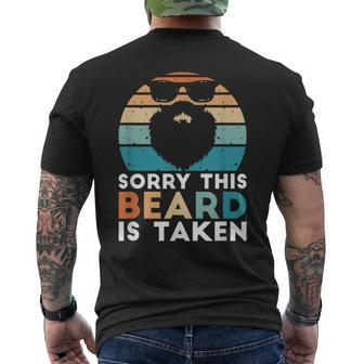 Sorry This Beard Is Taken Retro Valentines Day Idea For Him Men's T-shirt Back Print - Thegiftio UK
