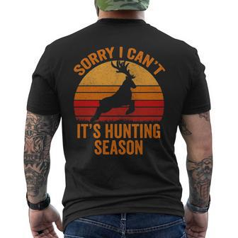 Sorry I Can't It Hunting Season Deer Bow Hunter Men's T-shirt Back Print | Mazezy