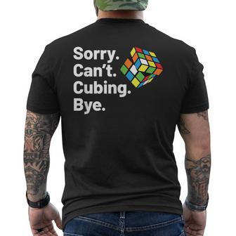 Sorry Can't Puzzle Cubes Speed Cubing Youth Math Men's T-shirt Back Print - Thegiftio