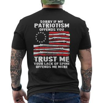 Sorry If My Patriotism Offend You Gun Rights Betsy Ross Flag Men's T-shirt Back Print - Monsterry UK