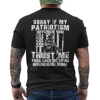 Sorry If My Patriotism Offends You Men's T-shirt Back Print - Monsterry