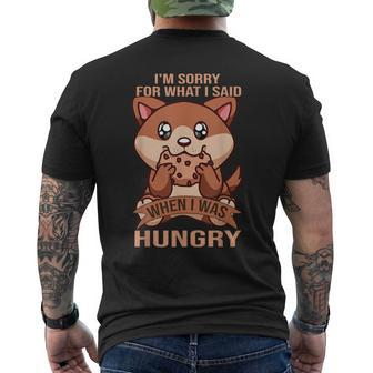 Sorry For What I Said When I Was Hungry Hamster Cookie Men's T-shirt Back Print - Monsterry
