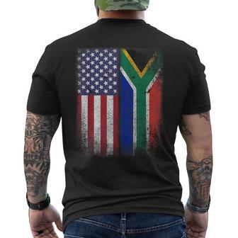 South African American Flag South Africa Usa America Men's T-shirt Back Print - Monsterry AU
