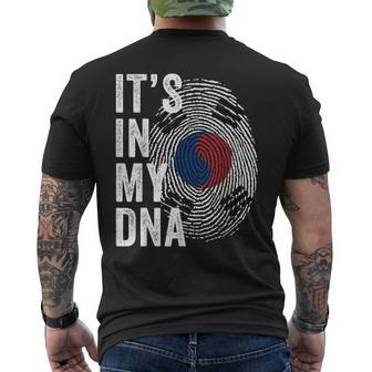 South Korea It's In My Dna South Korean Fingerprint Flag Men's T-shirt Back Print - Monsterry CA