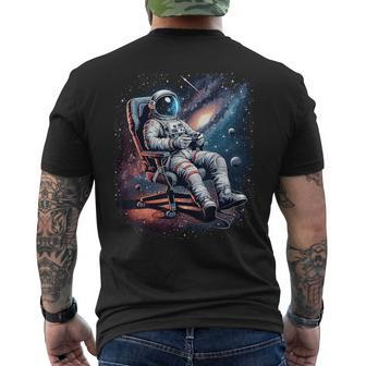 Space Astronaut Gaming System Planets Astronaut Gamer Men's T-shirt Back Print - Monsterry
