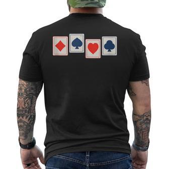 Spade Diamond Clover Heart Four Aces Poker Playing Cards Men's T-shirt Back Print - Monsterry