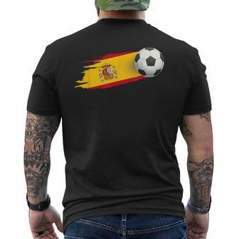 Spain Soccer Ball Spain Flag Jersey Spanish Football Fan Men's T-shirt Back Print - Monsterry