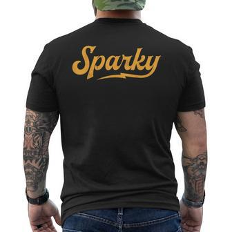 Sparky Electrician Lineman Dad Retro Vintage Novelty Men's T-shirt Back Print - Monsterry