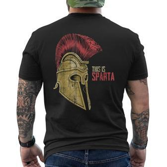 This Is Sparta Warrior Helmet Men's T-shirt Back Print - Monsterry AU