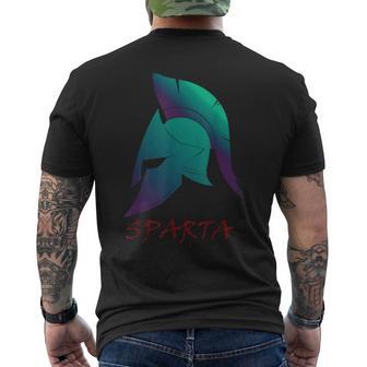 Spartan Helmet T Ancient Greece Macedon Men's T-shirt Back Print - Monsterry